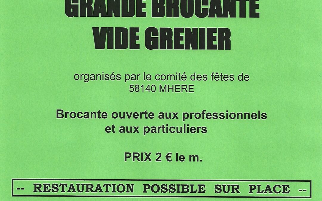 Brocante du comité des fêtes