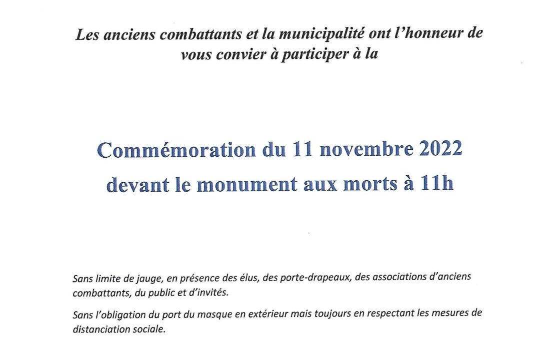 Commémoration 11 novembre :