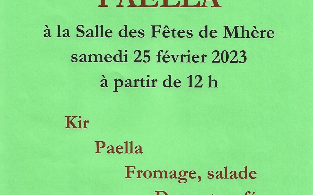 Paella de l’association Mhère en Morvand