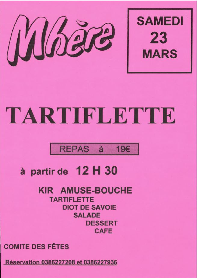Affiche tartiflette 2024